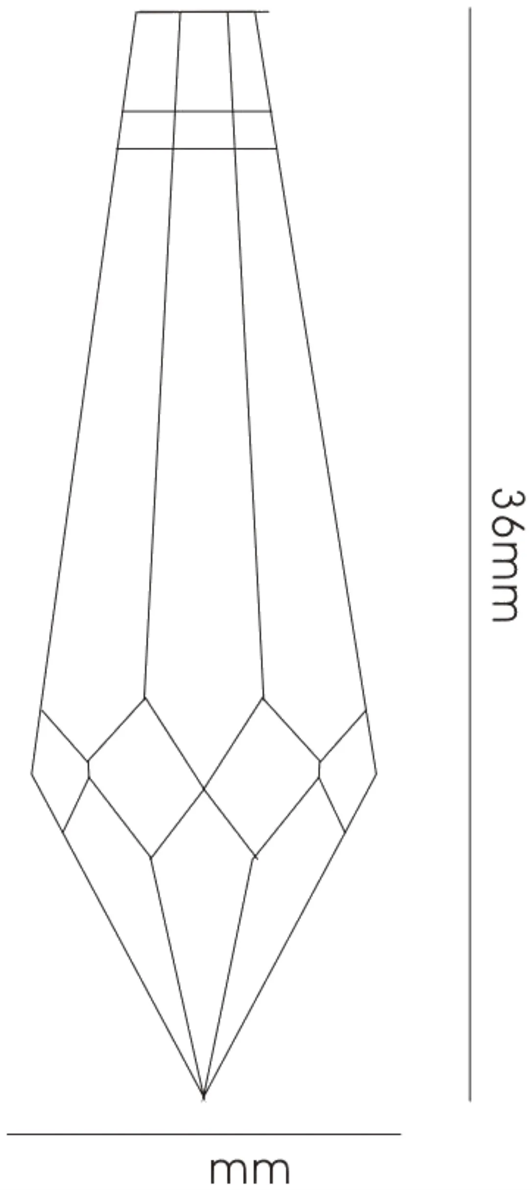Crystal Drop Without Ring 36mm C70052  Diyas Crystal Droplet